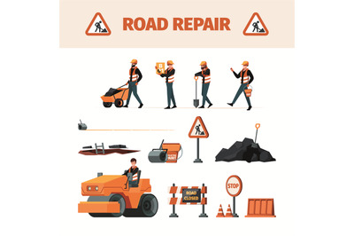 Road builders. Maintenance machine and support instrument tools for re