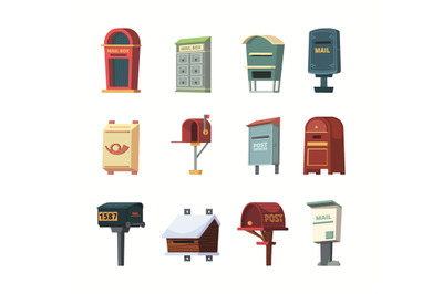 Mailboxes. Post box for correspond letters delivery individual numeric