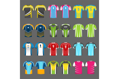 Sport uniform. Athletic team t shirts sport identity for active game p