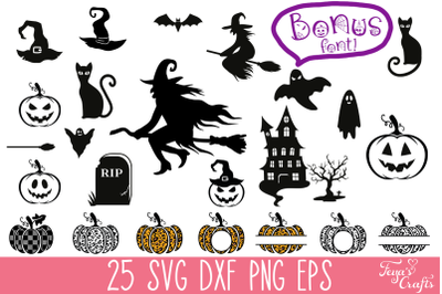 Halloween SVG Bundle &amp; Bonus Font
