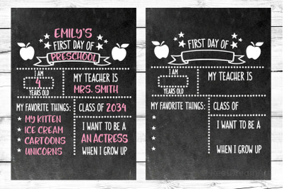 First Day of School  Chalkboard SVG, DXF, PNG, EPS