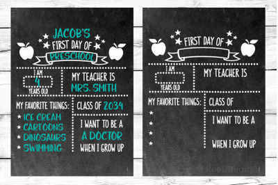 First Day of School  Chalkboard SVG, DXF, PNG, EPS