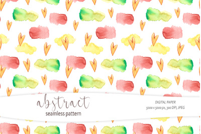 Watercolor abstract shapes seamless pattern - 1 JPEG file