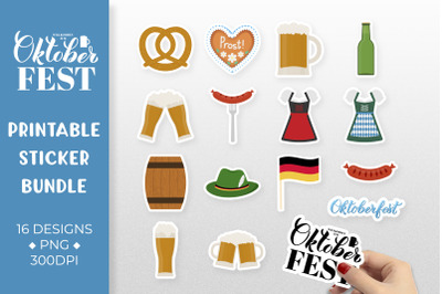 Oktoberfest sticker bundle. Beer festival stickers printable