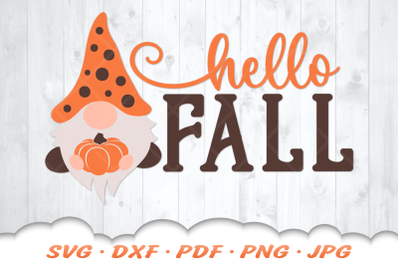 Hello Fall SVG | Gnome SVG