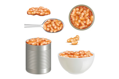 Canned food. Healthy delicious beans with tomato pasta baked products