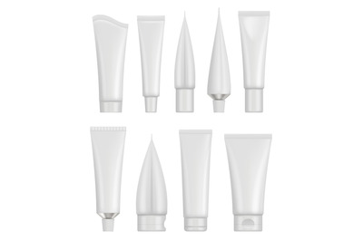 White gel package. Cosmetics tube for cream decent vector realistic te