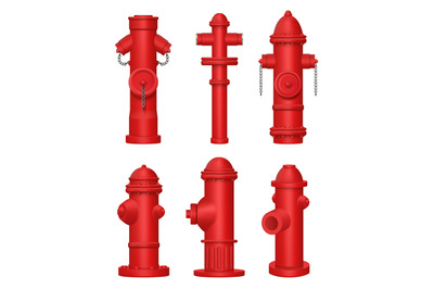 Fire hydrant. Urban red pipes for helping fireman fights with flame wa