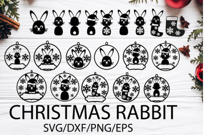 Christmas, Rabbit, christmas svg, ornament, SVG, bundle,