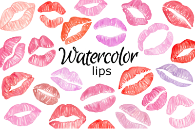 Lips watercolor clipart