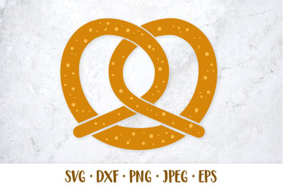 Traditional Bavarian pretzel SVG. Bakery decorations.