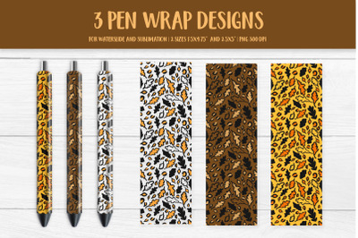 Autumn  Oak Leaves Pen Wrap Sublimation or Waterslide