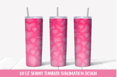 3d hearts skinny tumbler sublimation wrap