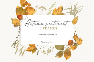 Fall frames with leaves and branches