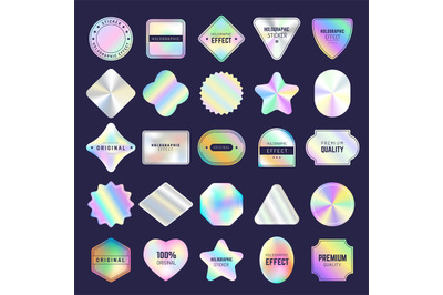 Holographic emblems. Retro mockup geometrical emblems with place for t