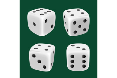 Gaming dice. Realistic geometrical cube with six sides gambling symbol