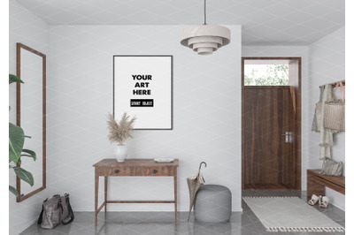 Interior scene artwork background frame mockup