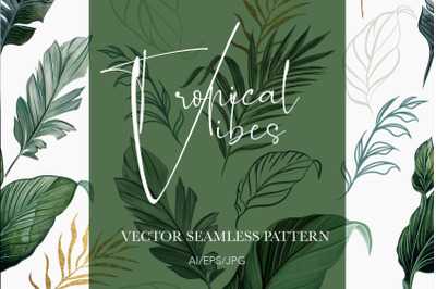 Tropical mood vector seamless pattern