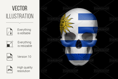Uruguayan flag skull