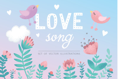 17 EPS &amp; PNG ITEMS. Love song set