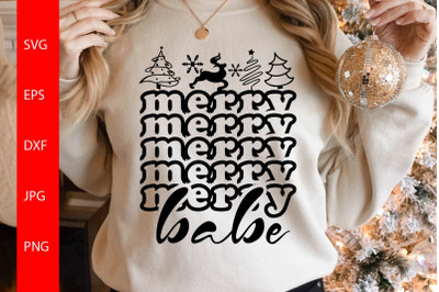 Merry Babe SVG&2C; Christmas Vibes SVG