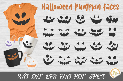 Halloween pumpkin faces SVG | Jack o lantern SVG