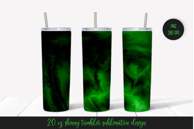 Green Black Marble Tumbler Sublimation Wrap. Abstract Tumbler Design