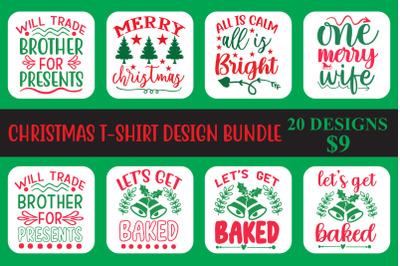 CHRISTMAS T-SHIRT DESIGN BUNDLE