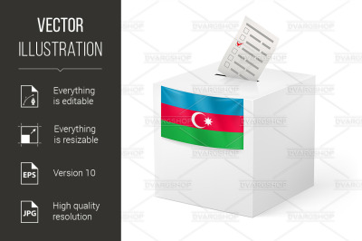 Ballot box with voting paper. Azerbaijan