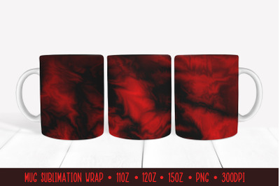 Red Fire Mug Wrap. Flame Texture Mug Sublimation Design