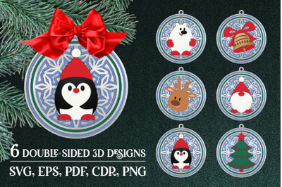 Christmas 3D Layered Ornaments | Paper Craft Templates