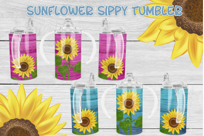 Sippy tumbler sublimation | Sunflower sippy cup tumbler