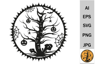 Tree for Halloween svg&2C; File for cutting Cricut