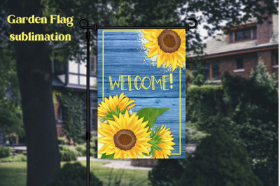 Garden flag sublimation design | Sunflower garden flag