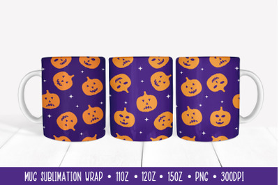 Halloween Pumpkins Mug Wrap Sublimation Design