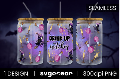 Drink Up Witches Can Glass PNG