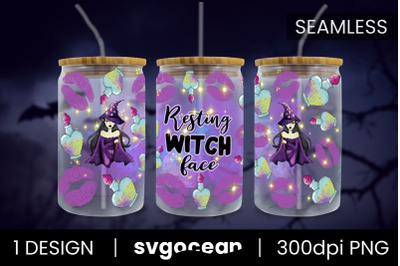 Resting Witch Face Can Glass PNG