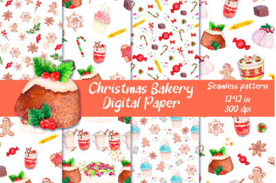 Christmas seamless pattern| Bakery pattern| christmas paper.