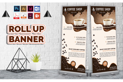 Coffee Shop Roll Up Banner Vol-02