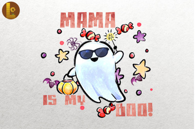 Mama Is My Boo Teen Halloween Boo Ghost