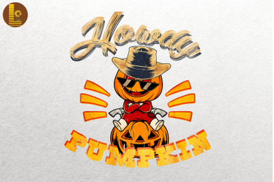 Retro Howdy Pumpkin Western Halloween