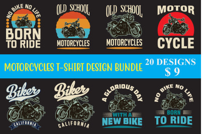 MOTORCYCLES T-SHIRT DESIGN BUNDLE