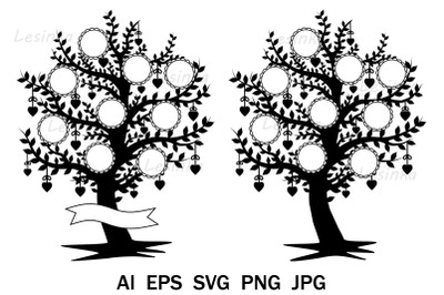 Family tree&2C; papercut&2C; cutting file&2C; svg monogram