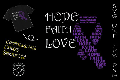 Faith Hope Love Purple Ribbon