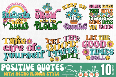 Motivational Quotes Bundle svg, Inspirational Retro Svg Bundle,Positiv