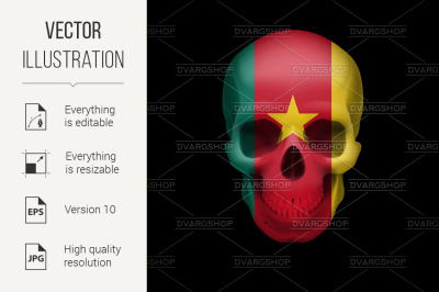 Cameroonian flag skull