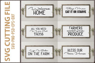Farmhouse Home Sign SVG Bundle  20 Designs