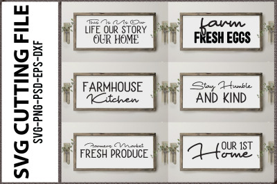 Farmhouse Home Sign SVG Bundle 15 Designs