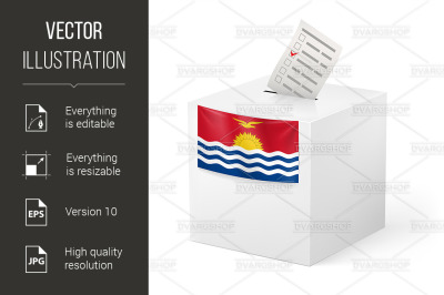 Ballot box with voting paper. Kiribati