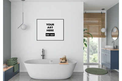 Interior scene artwork background frame mockup